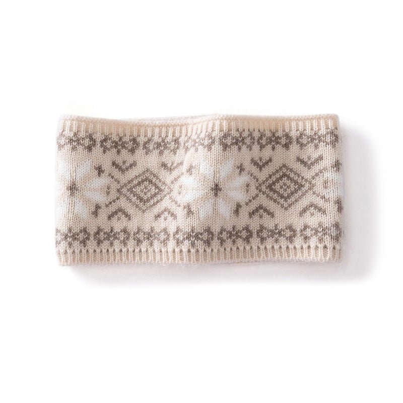 100% Cashmere Winter Knit Headband for Women