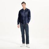 100% Mulberry Silk Shirt For Men Silk Long Sleeves Top