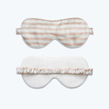 100% Silk Sleep Stripe Mask with Elastic Strap for Travel/Sleeping/Shift Work