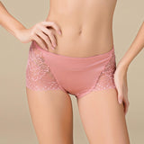 Silk panties women's thin breathable lace mid-waist seamless mulberry silk knitted boxer briefs
