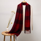 Long Cashmere Scarf with Tassel Plaid Cashmere Warps Multi Styles Winter Gifts - slipintosoft