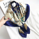 35"x35" Luxury Floral Printed Silk Square Scarf