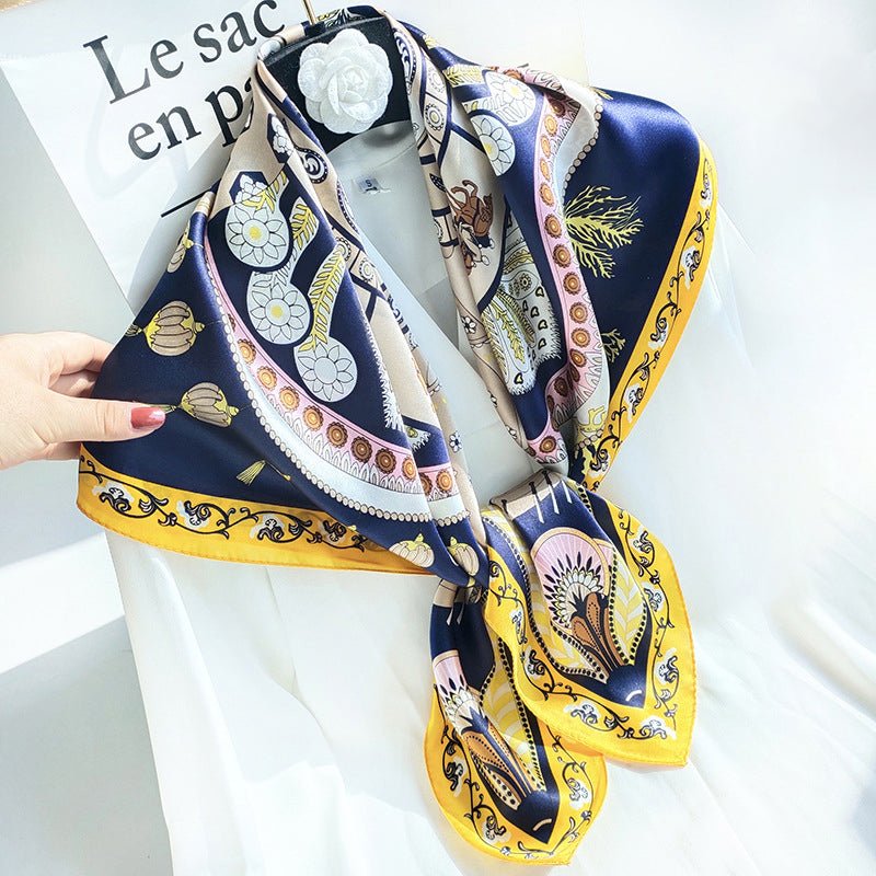 35"x35" Luxury Floral Printed Silk Square Scarf