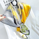 35"x35" Luxury Floral Printed Silk Square Scarf