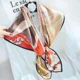 35"x35" Luxury Floral Printed Silk Square Scarf