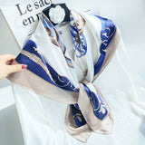 35"x35" Luxury Floral Printed Silk Square Scarf