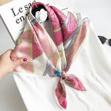 35''x35'' Luxury Floral Printed Silk Square Scarf - slipintosoft