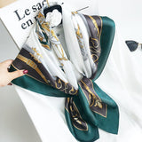 35"x35" Luxury Floral Printed Silk Square Scarf