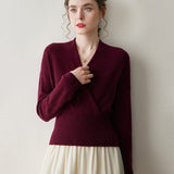 Womens Cashmere Sweater V Neck Cashmere Knit Pullover Cashmere Wrap