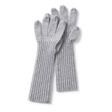Womens Cashmere Knit Gloves Ribbed Cashmere Gloves with Long Cuffs