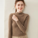 Womens Mock Neck Cashmere Sweater Cashmere Pullover Multi Colors