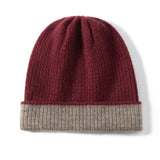 Adult Cashmere Beanie Double Layer Mixed Colors Cashmere Hats for Fall Winter Cashmere Hats