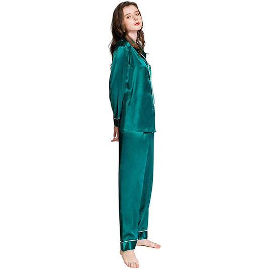 Women's Affordable Silk Pajamas Set Button Down Mulberry Silk Sleepwear - slipintosoft