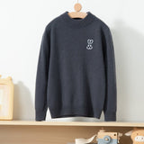 kids cashmere sweater with embroidered bunny crew neck cashmere pullover