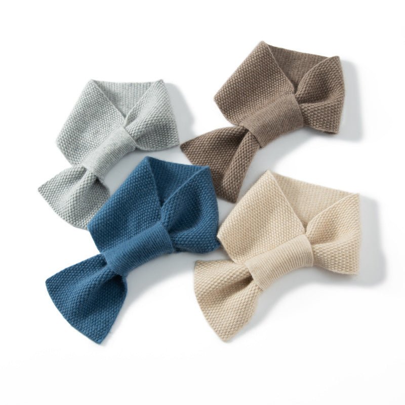 Cashmere Bow Scarf Cashmere Bow Tie Neck Wrap Cashmere Neck Warmer