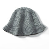 Cashmere Bucket Hat for Women Cable Knit Cashmere Hat Flared Brim