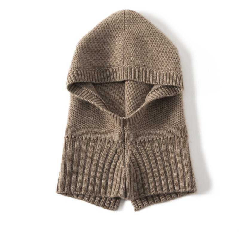 Cashmere Knit Hooded Scarf Cashmere Balaclava Cashmere Hood with Neck Cover
