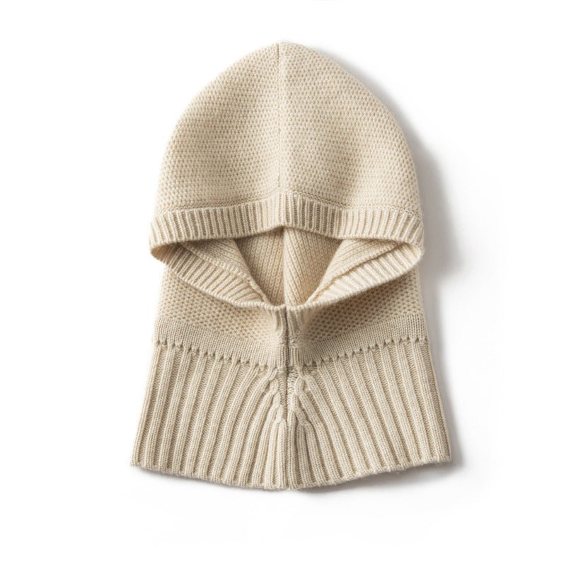 Cashmere Knit Hooded Scarf Cashmere Balaclava Cashmere Hood with Neck Cover
