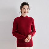 Cashmere Mock Neck Sweater for Women Slim Fit Solid Cashmere Pullover Multi Colors - slipintosoft