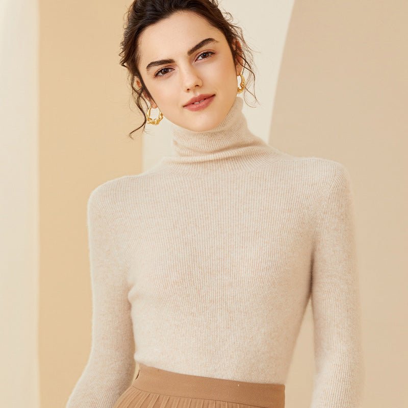 Women Cashmere Sweater Long Sleeve Turtleneck Cashmere Pullover