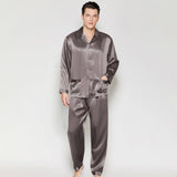 Long Silk Pajamas For Men 2 Piece Set Real 100% Real Mulberry Silk PJS -  slipintosoft