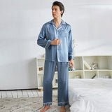 Classic Silk Pajamas Set For Men Luxury Silk Sleepwear