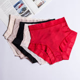 Comfortable Womens Silk Panties Soft High-waist Lace Silk Underwear