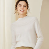 Cut-out Cashmere Sweater for Women Half Turtleneck Cashmere Pullover - slipintosoft