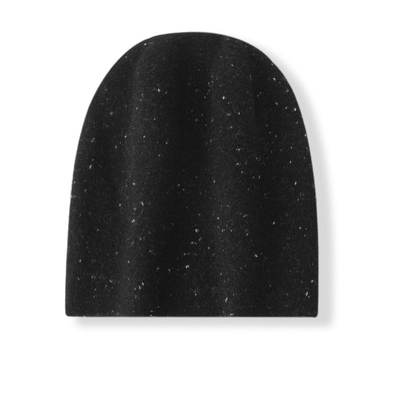 Double - Layer Cashmere Speckled Beanie Thickened Cashmere Winter Hat