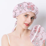 Floral Printed Silk Sleep Cap 100% Pure Mulberry Silk Sleep Bonnet