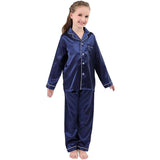 girls Silk Pajama Set long Silk Pjs Kids Silk Pajama Silk Sleepwear