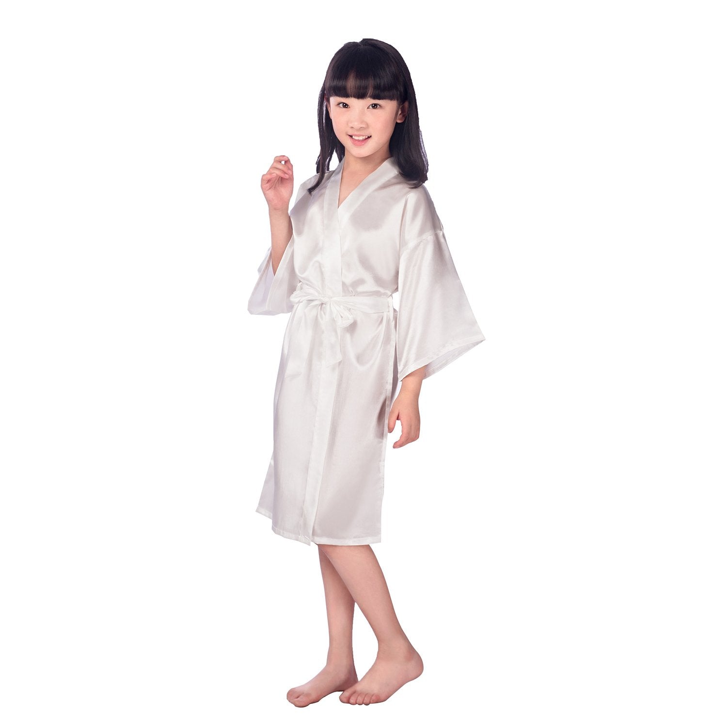 Girls Silk Robe Kids Classic Kimono Robe Toddler Silk Bathrobe Luxury Home Wear - slipintosoft