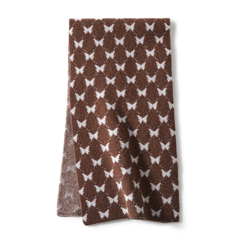 Houndstooth Cashmere Neck Warmer Cashmere Scarf Winter Neck Wrap