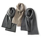 Houndstooth Cashmere Scarf Classic Soft Winter Cashmere Scarves 3 Colors - slipintosoft