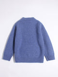 Kids Cashmere Sweater Cartoon Bear Intarsia Crew Neck Cashmere Pullover