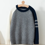 kids crew neck pure cashmere sweater boys and girls cute cashmere pullover tops - slipintosoft