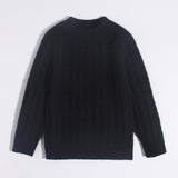 Kids Crew Neck Pure Cashmere Sweater Cable Knitted Cashmere Sweater