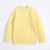 Kids Crew Neck Pure Cashmere Sweater Cable Knitted Cashmere Sweater