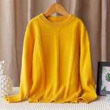 kids round neck cashmere sweater boys sweater girls cable knitted cashmere pullover - slipintosoft