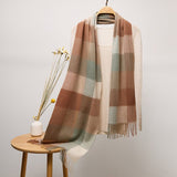 Long Cashmere Scarf with Tassel Plaid Cashmere Warps Multi Styles Winter Gifts - slipintosoft