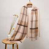 Long Cashmere Scarf with Tassel Plaid Cashmere Warps Multi Styles Winter Gifts - slipintosoft