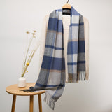 Long Cashmere Scarf with Tassel Plaid Cashmere Warps Multi Styles Winter Gifts - slipintosoft