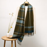 Long Cashmere Scarf with Tassel Plaid Cashmere Warps Multi Styles Winter Gifts - slipintosoft