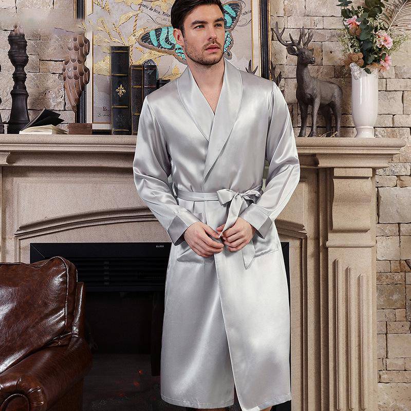 Claret Long Men s Silk Robes Luxury Mens Silk Dressing Gowns