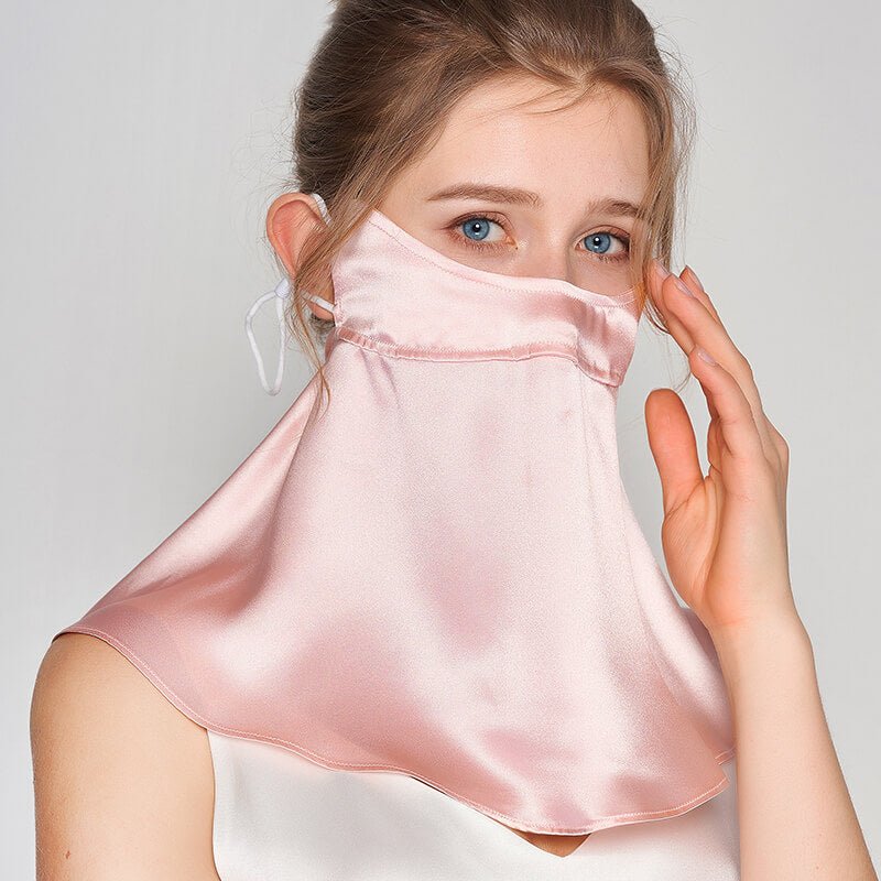 Long Silk Face Masks Silk Face Cover Breathable Anti - uv Mask