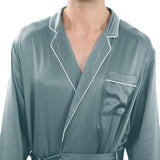 Long Silk Robe for Men Luxury Pure Silk Bathrobe Sleepwear