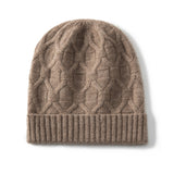 Cashmere Beanie for Fall Winter Solid Cashmere Chunky Knit Hat Winter Gifts for Adults