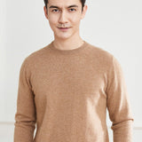 Mens Crew Neck Cashmere Sweater Long Sleeve Knitted Tops Slim Fit Cashmere Pullover - slipintosoft