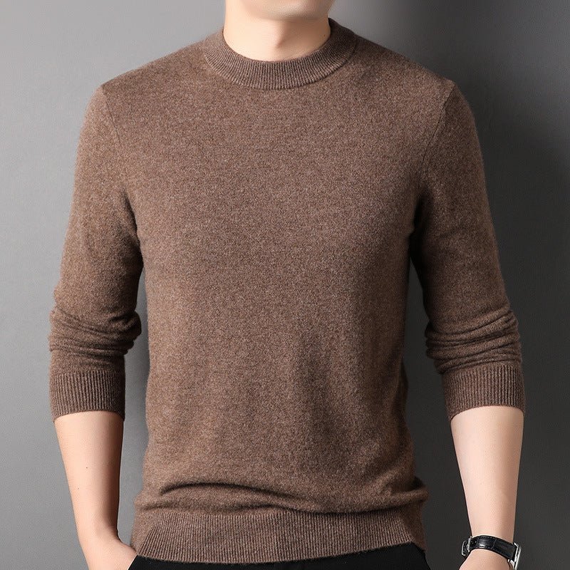 Mens Mock Neck Pure Cashmere Sweater Long Sleeve Solid Cashmere Tops Multi Colors - slipintosoft