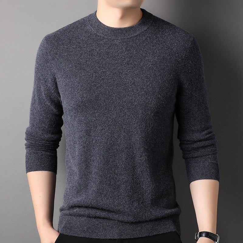 Mens Mock Neck Pure Cashmere Sweater Long Sleeve Solid Cashmere Tops Multi Colors - slipintosoft